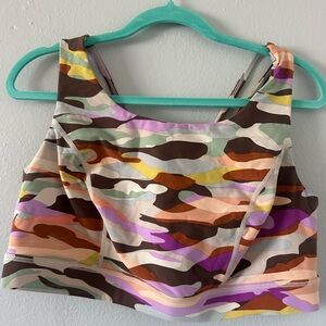 Torrid Brown and Pink Asymmetrical Sports Bra